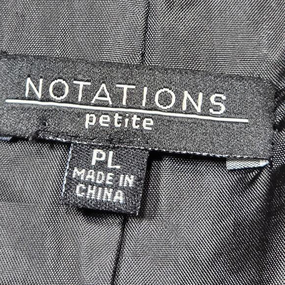 Notations Petite Black Zebra Jacket Stretch Button Up 3/4 Sleeves Women's Size L - Picture 4 of 11